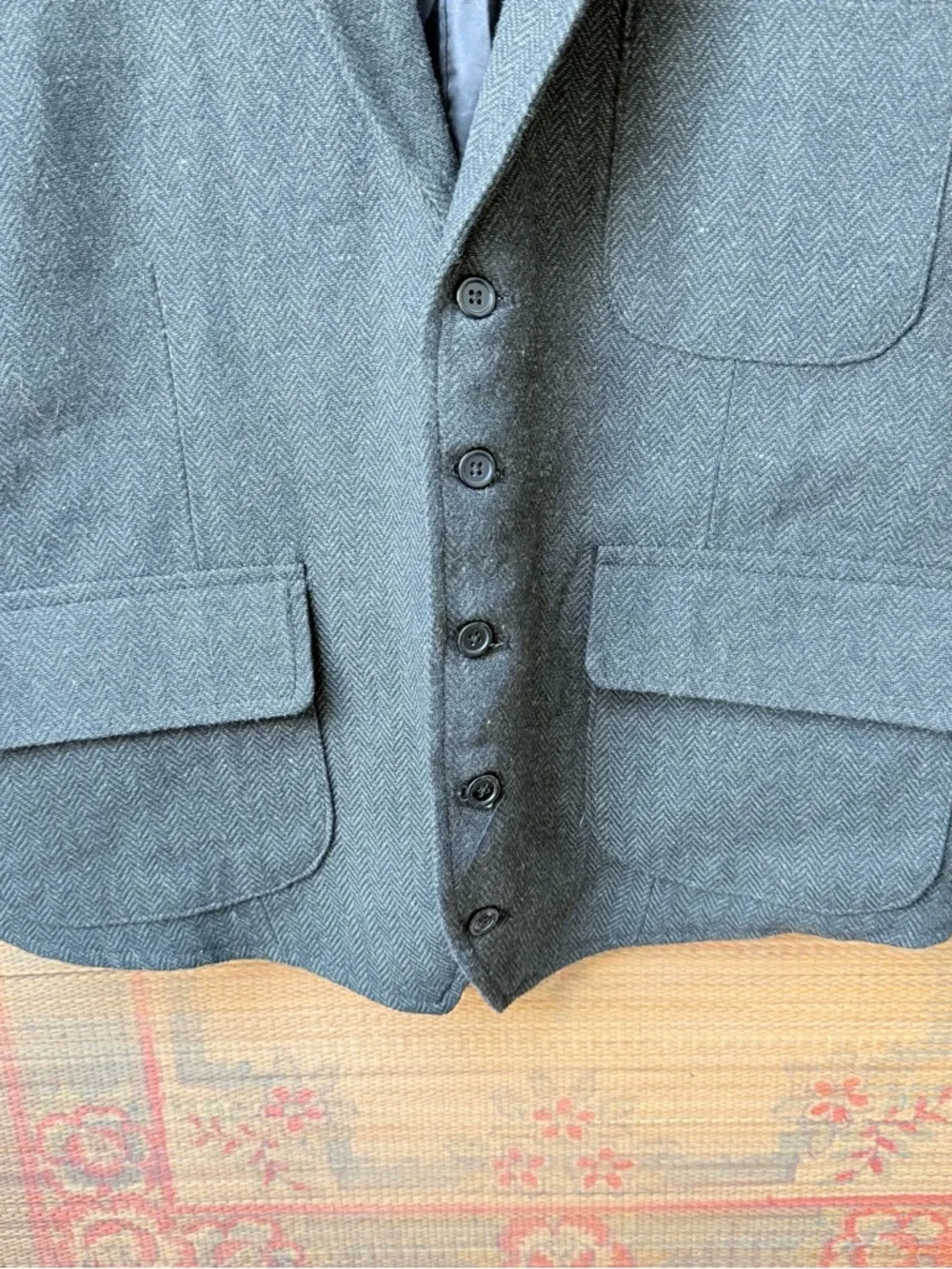 Mens Herringbone Wool Waistcoat Vest 40-42